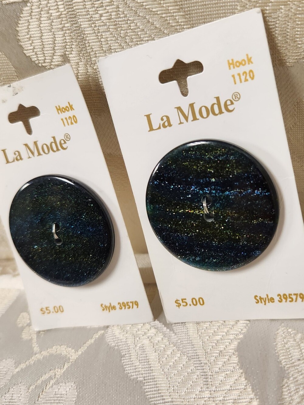 La Mode #39579 Navy Buttons Size 1½” 38MM New Sparkle